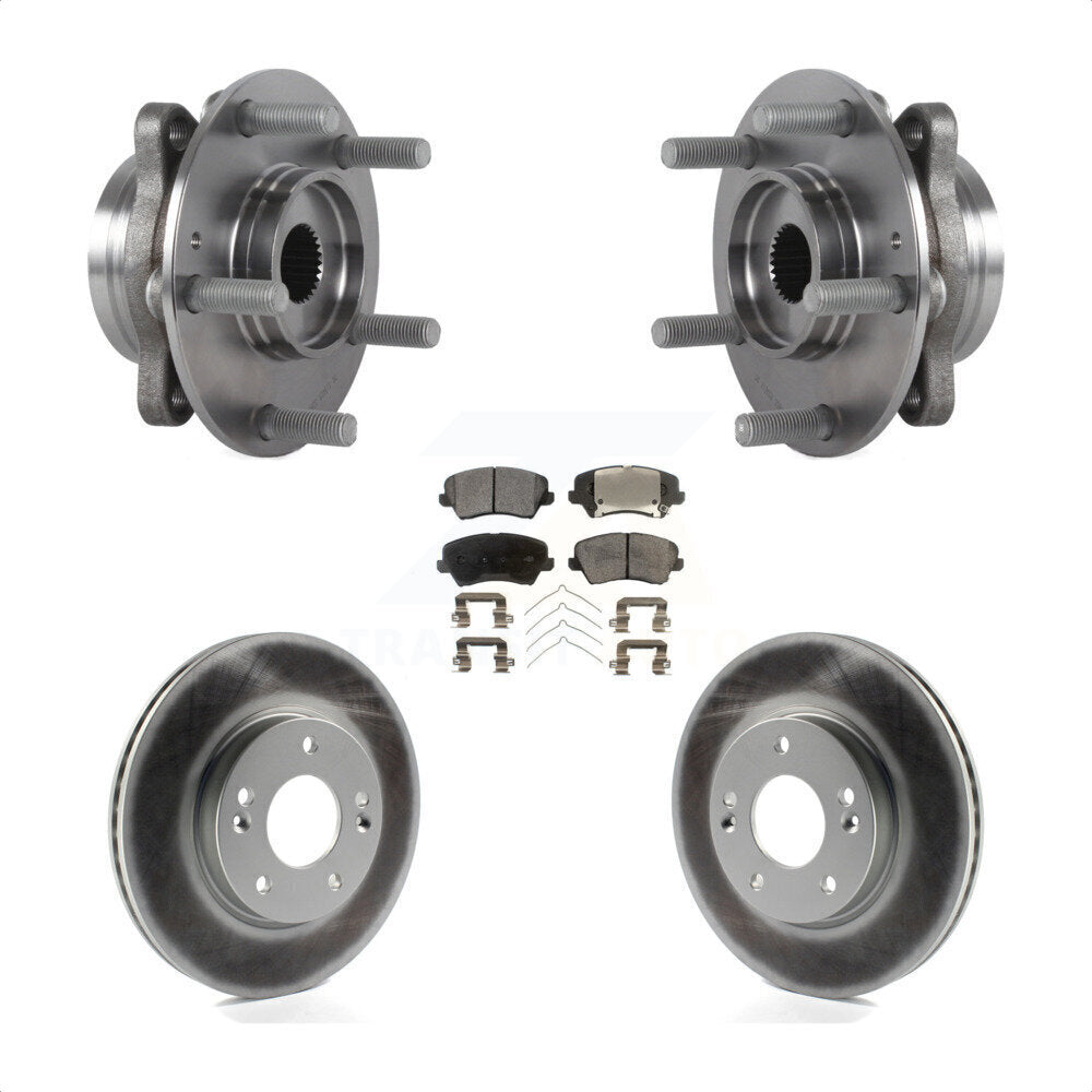 Hub Bearing Coated Brake Rotor And Pad Front Kit For Hyundai Veloster Elantra GT