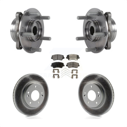 Hub Bearing Coated Brake Rotor And Pad Front Kit For Hyundai Veloster Elantra GT