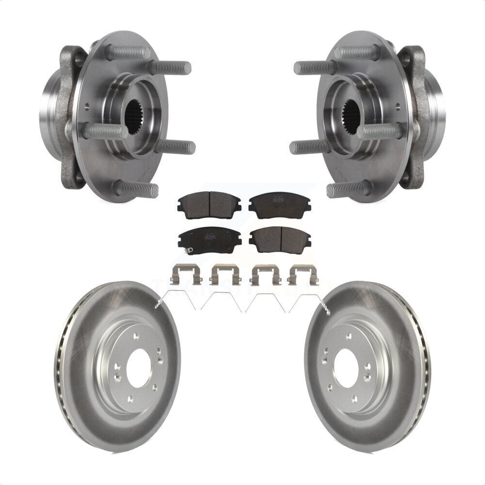 Hub Bearing Coated Brake Rotor Pads Front Kit For 2017-2020 Hyundai Elantra 1.6L