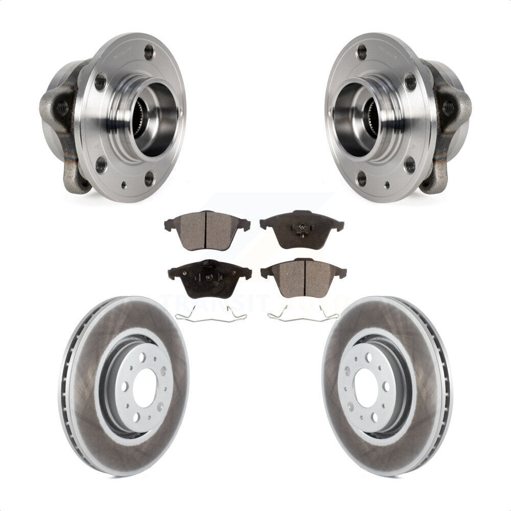 Hub Bearing Assembly Coated Disc Brake Rotors And Pads Front Kit For Volvo XC90