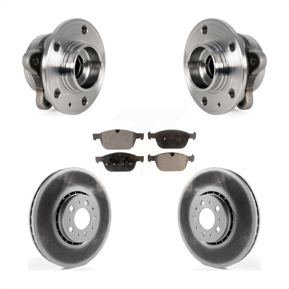 Hub Bearing Assembly Coated Disc Brake Rotors And Pads Front Kit For Volvo XC90