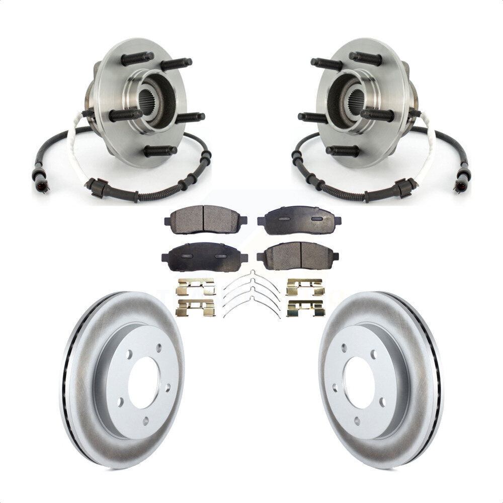 Hub Bearing Coat Brake Rotor Pad Front Kit For 2004 Ford F-150 With 5 Lug Wheels