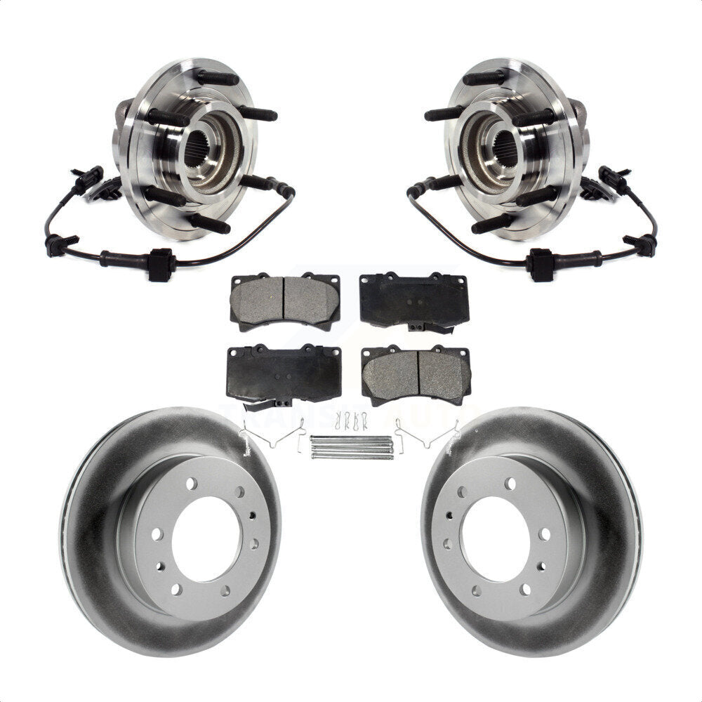 Hub Bearing Assembly Coat Brake Rotor Pads Front Kit For 2009-2010 Hummer H3T H3