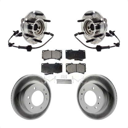 Hub Bearing Assembly Coat Brake Rotor Pads Front Kit For 2009-2010 Hummer H3T H3