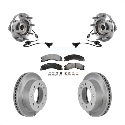 Hub Bearing Coat Brake Rotor Pads Front Kit For GMC Sierra 3500 HD Chevrolet 4WD