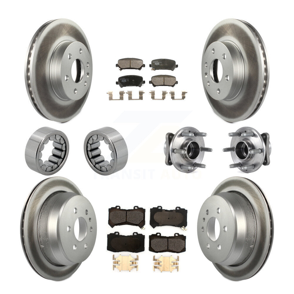 Hub Bearing Coated Brake Rotor Pads Shoe Front Rear Kit (10Pc) For Chevrolet GMC
