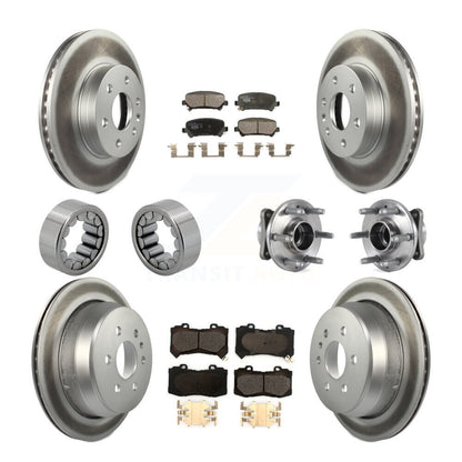 Hub Bearing Coated Brake Rotor Pads Shoe Front Rear Kit (10Pc) For Chevrolet GMC