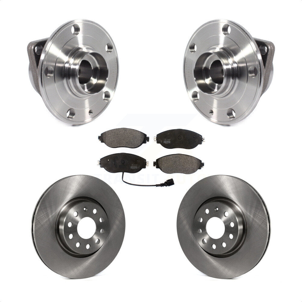Hub Bearing Assembly Disc Brake Rotor & Pads Front Kit For Volkswagen GTI Arteon