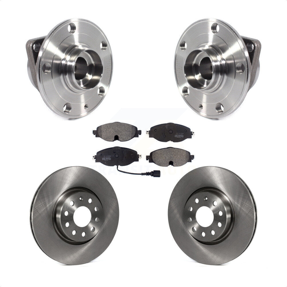 Hub Bearing Brake Rotor Pad Front Kit For Volkswagen Taos GTI Golf Alltrack Audi