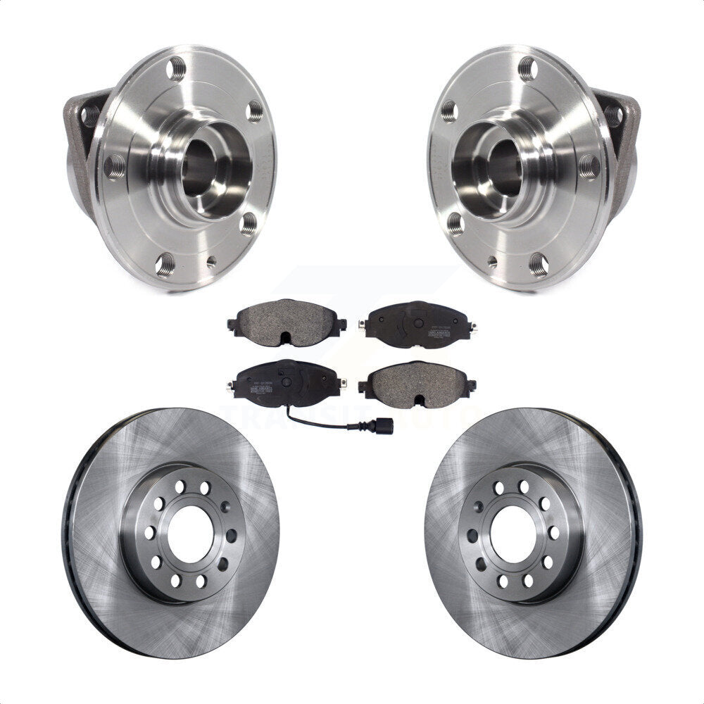 Hub Bearing Brake Rotor Pads Front Kit For Volkswagen Jetta Taos Golf SportWagen