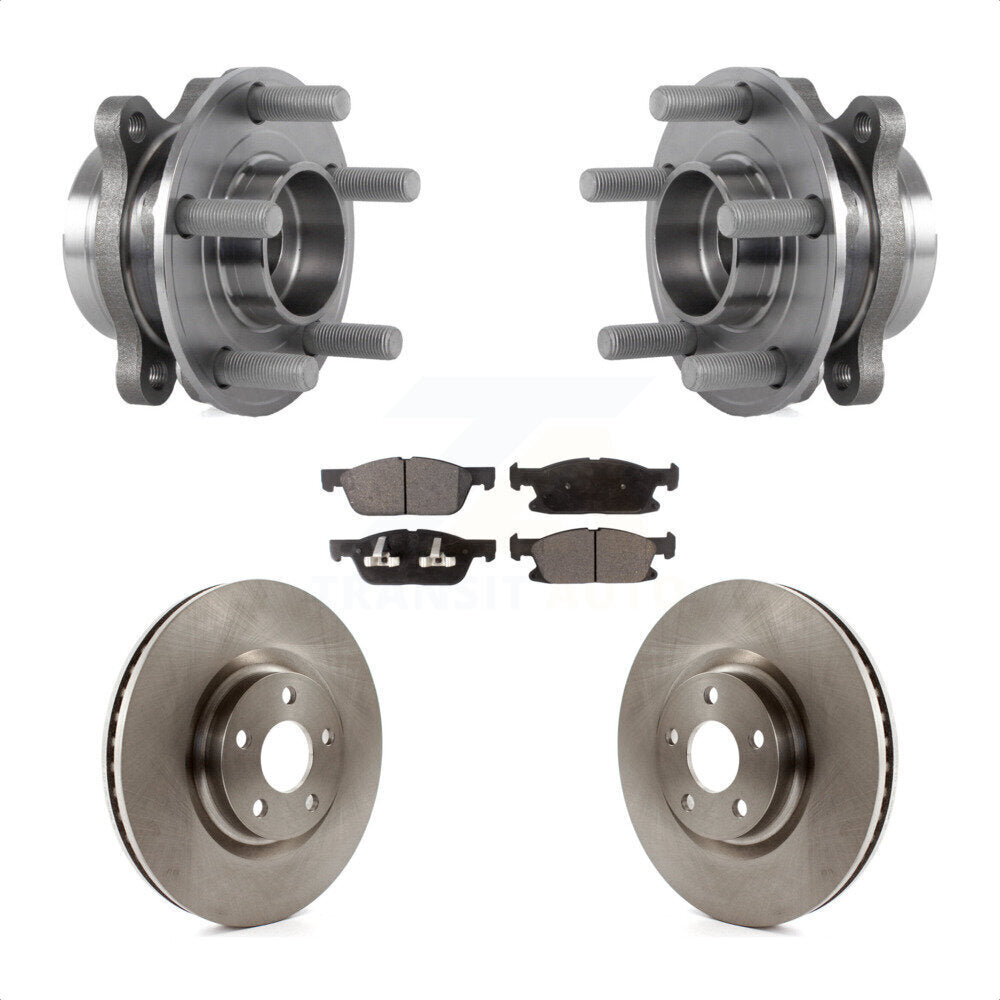 Hub Bearing Assembly Disc Brake Rotors And Pads Front Kit For Ford Edge