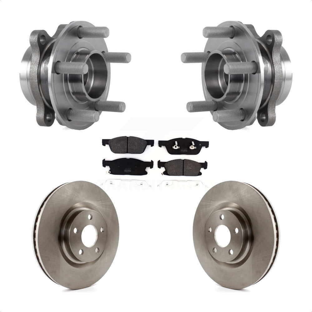 Hub Bearing Assembly Disc Brake Rotor And Pads Front Kit For Lincoln Continental