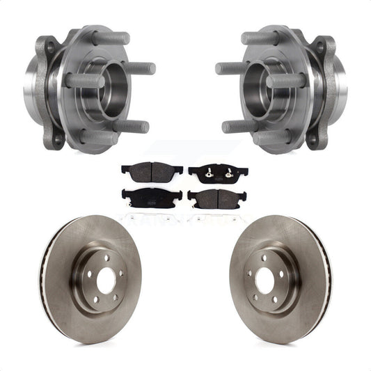 Hub Bearing Assembly Disc Brake Rotor And Pads Front Kit For Lincoln Continental