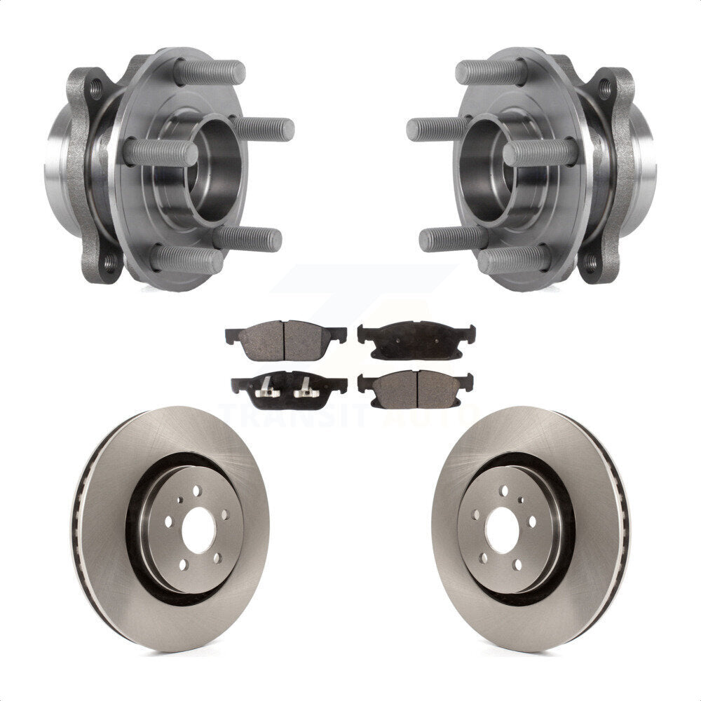 Hub Bearing Disc Brake Rotor & Pads Front Kit For Ford Edge Lincoln Nautilus MKX