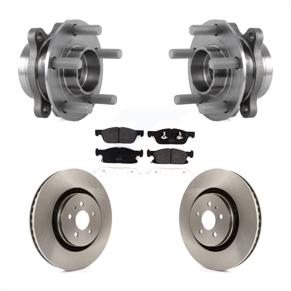 Hub Bearing Brake Rotor & Pads Front Kit For Ford Fusion Lincoln MKZ Continental