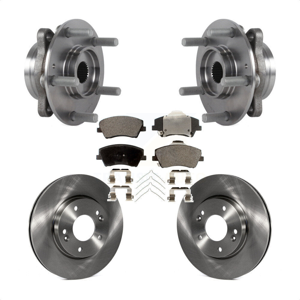Hub Bearing Assembly Disc Brake Rotors And Pads Front Kit For Hyundai Elantra