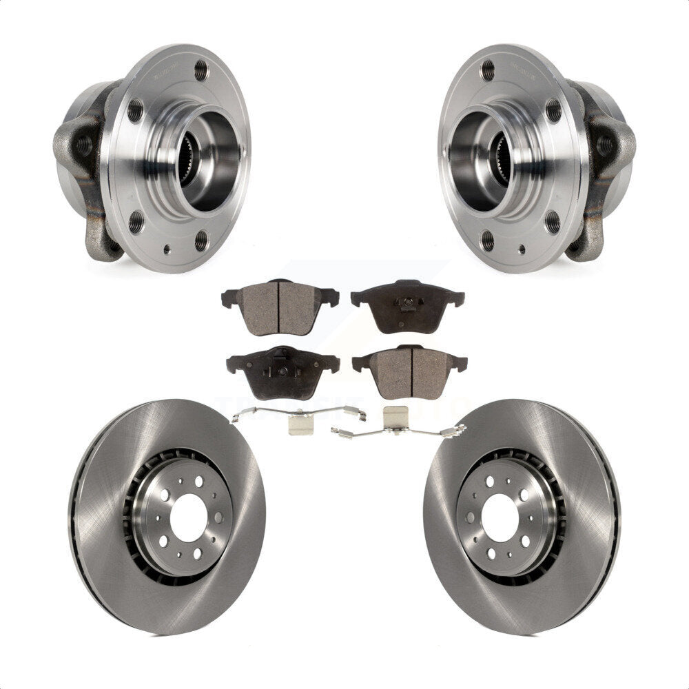 Hub Bearing Assembly Disc Brake Rotors And Pads Front Kit For Volvo XC90