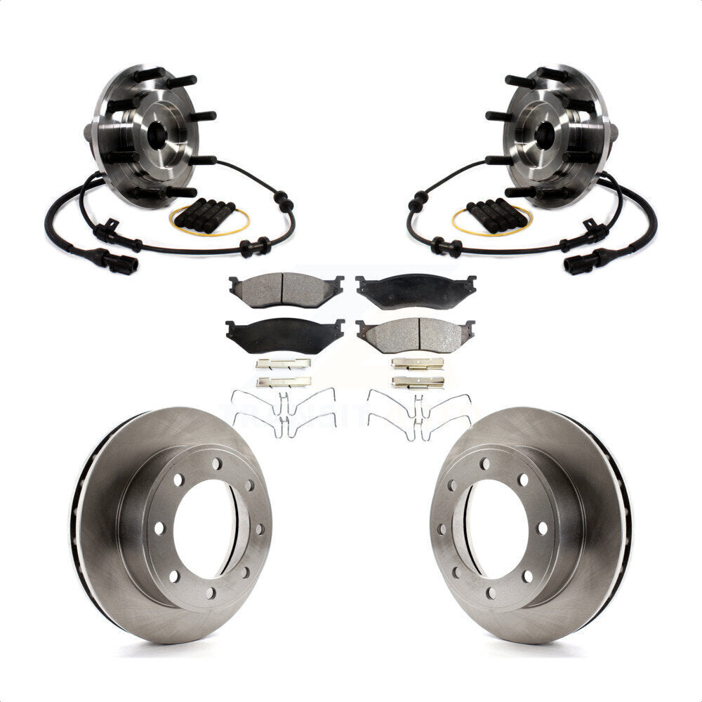 Hub Bearing Brake Rotor Pad Front Kit For 1999 Ford F-450 Super Duty F-550 4 X 2
