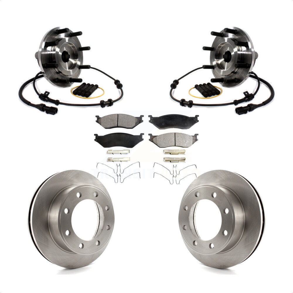 Hub Bearing Disc Brake Rotor Pad Front Kit For Ford F-450 Super Duty F-550 4 X 2