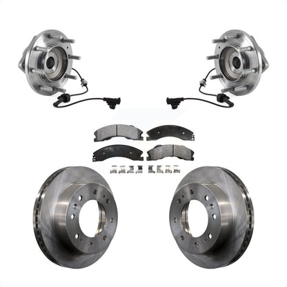 Hub Bearing Brake Rotor Pad Front Kit For GMC Sierra 3500 HD Chevrolet Silverado