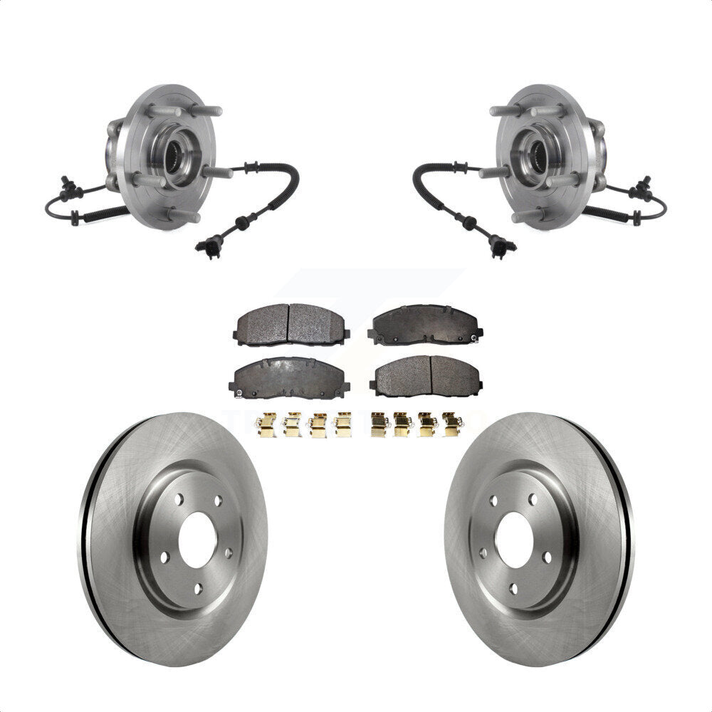 Hub Bearing Disc Brake Rotor & Pad Front Kit For Chrysler Pacifica Grand Caravan
