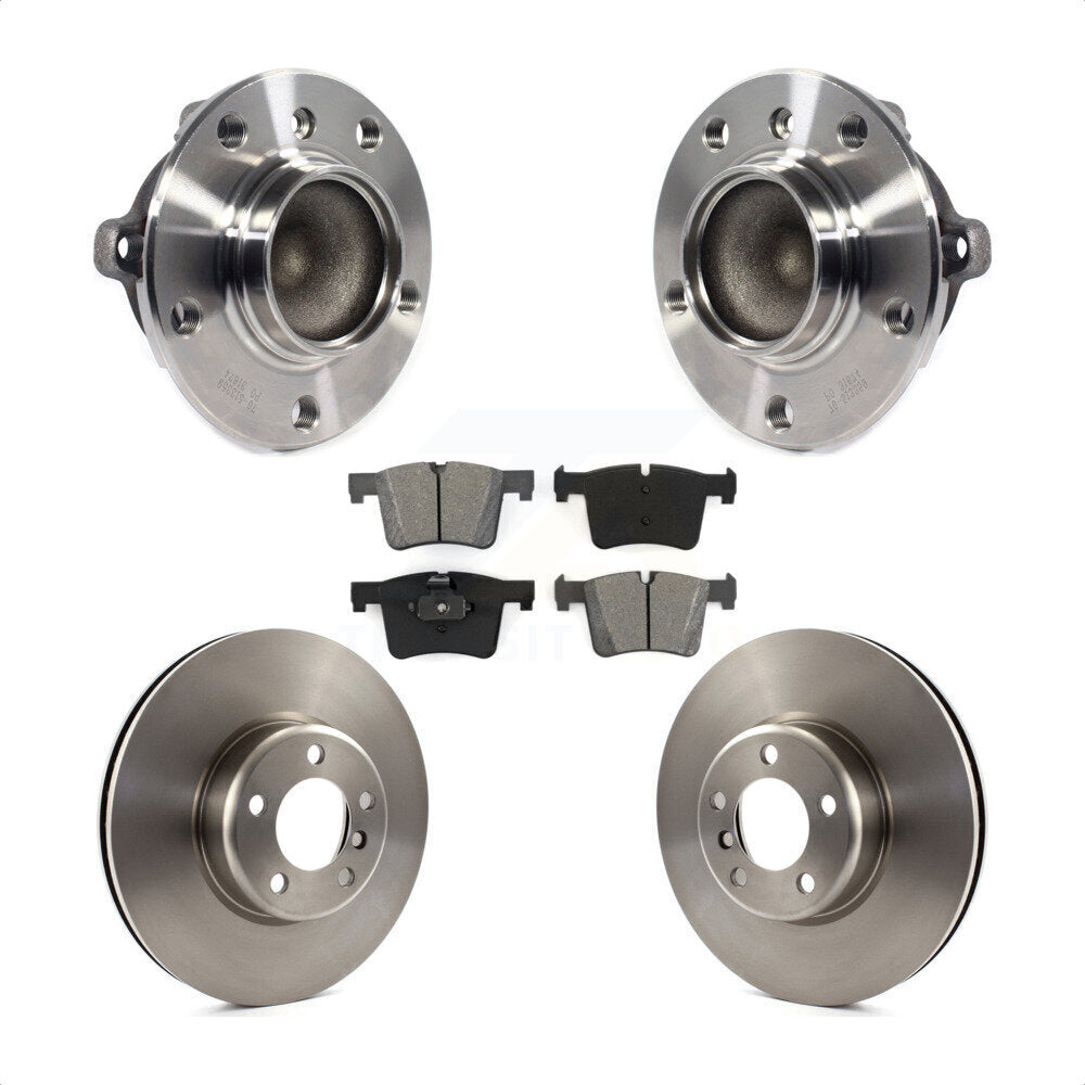 Hub Bearing Assembly Disc Brake Rotors And Pads Front Kit For BMW 335i