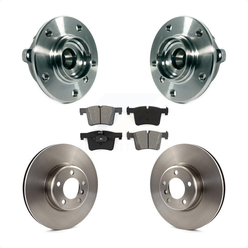 Hub Bearing Assembly Disc Brake Rotors And Pads Front Kit For BMW 335i xDrive GT