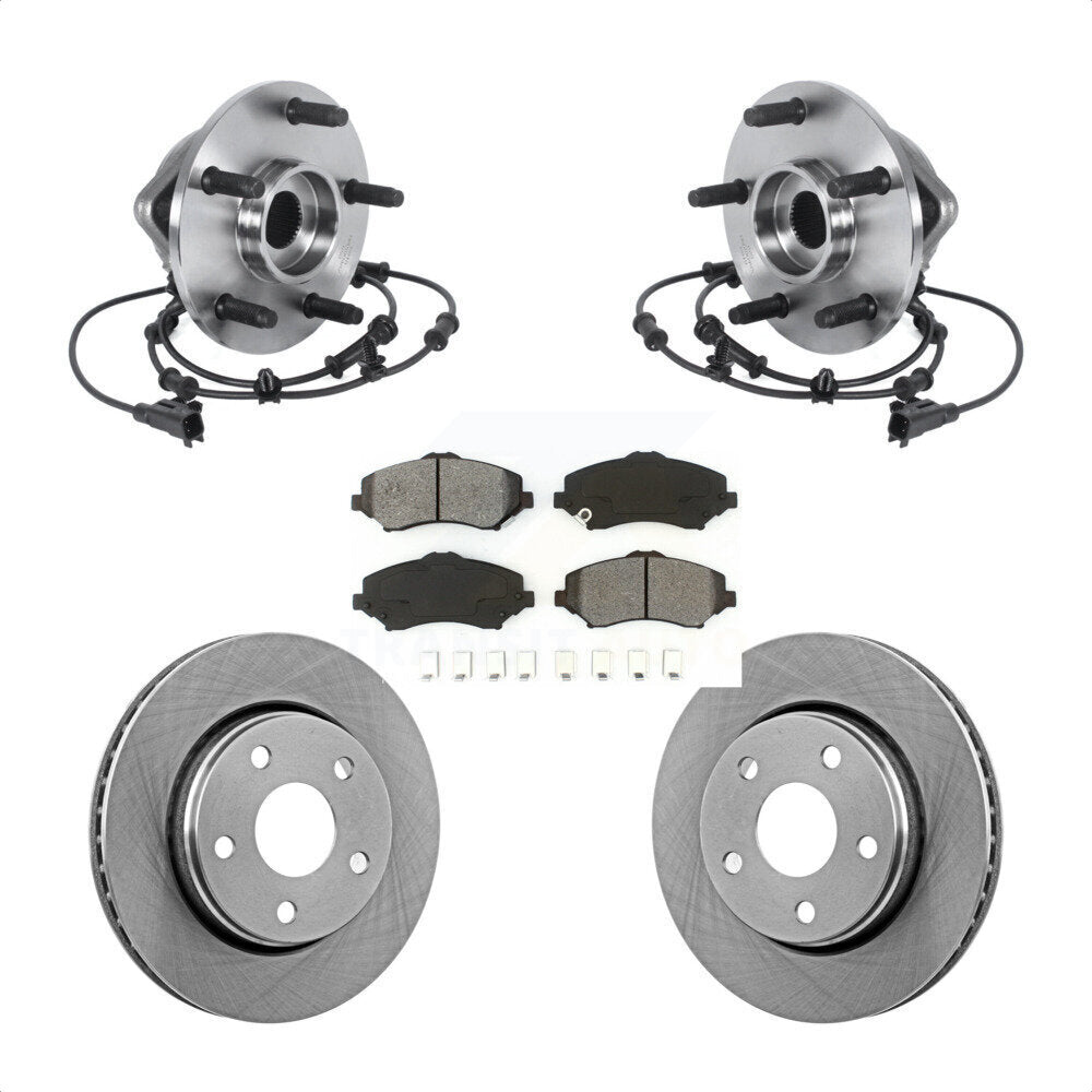 Hub Bearing Assembly Disc Brake Rotors And Pads Front Kit For Jeep Wrangler