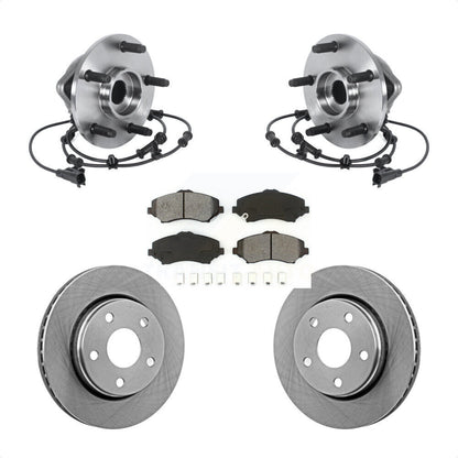 Hub Bearing Assembly Disc Brake Rotors And Pads Front Kit For Jeep Wrangler