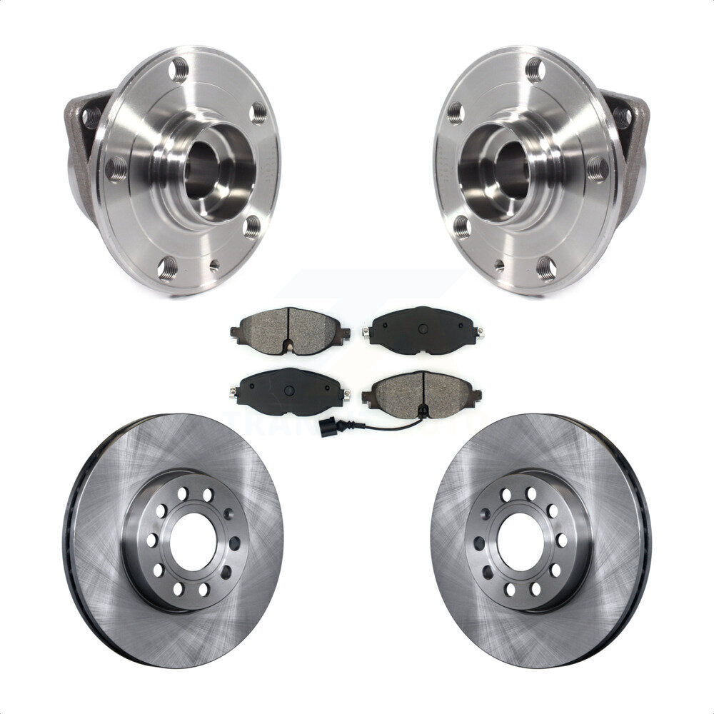 Hub Bearing Brake Rotor Pads Front Kit For Volkswagen Jetta Taos Golf SportWagen