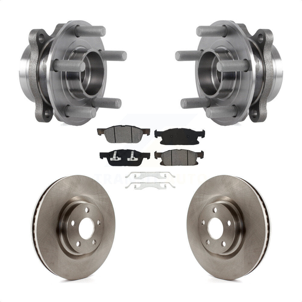 Hub Bearing Assembly Disc Brake Rotors And Pads Front Kit For Ford Edge
