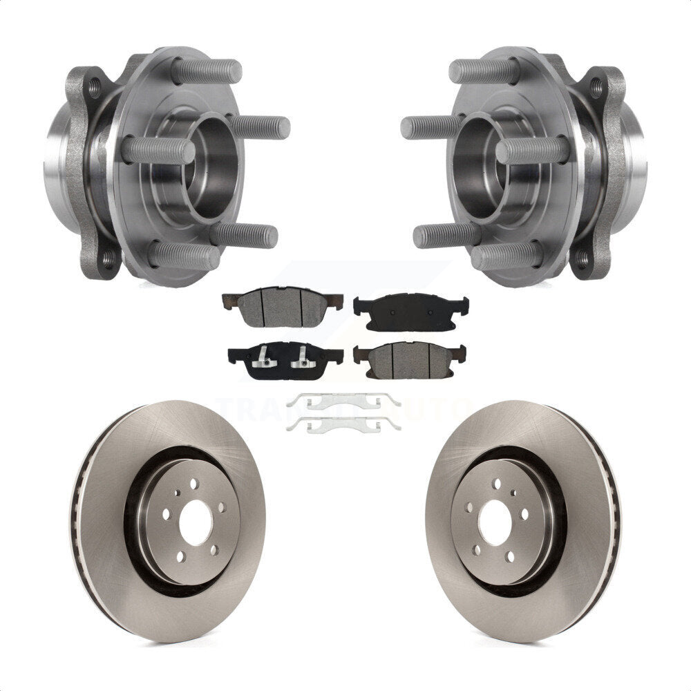 Hub Bearing Disc Brake Rotor & Pads Front Kit For Ford Edge Lincoln Nautilus MKX
