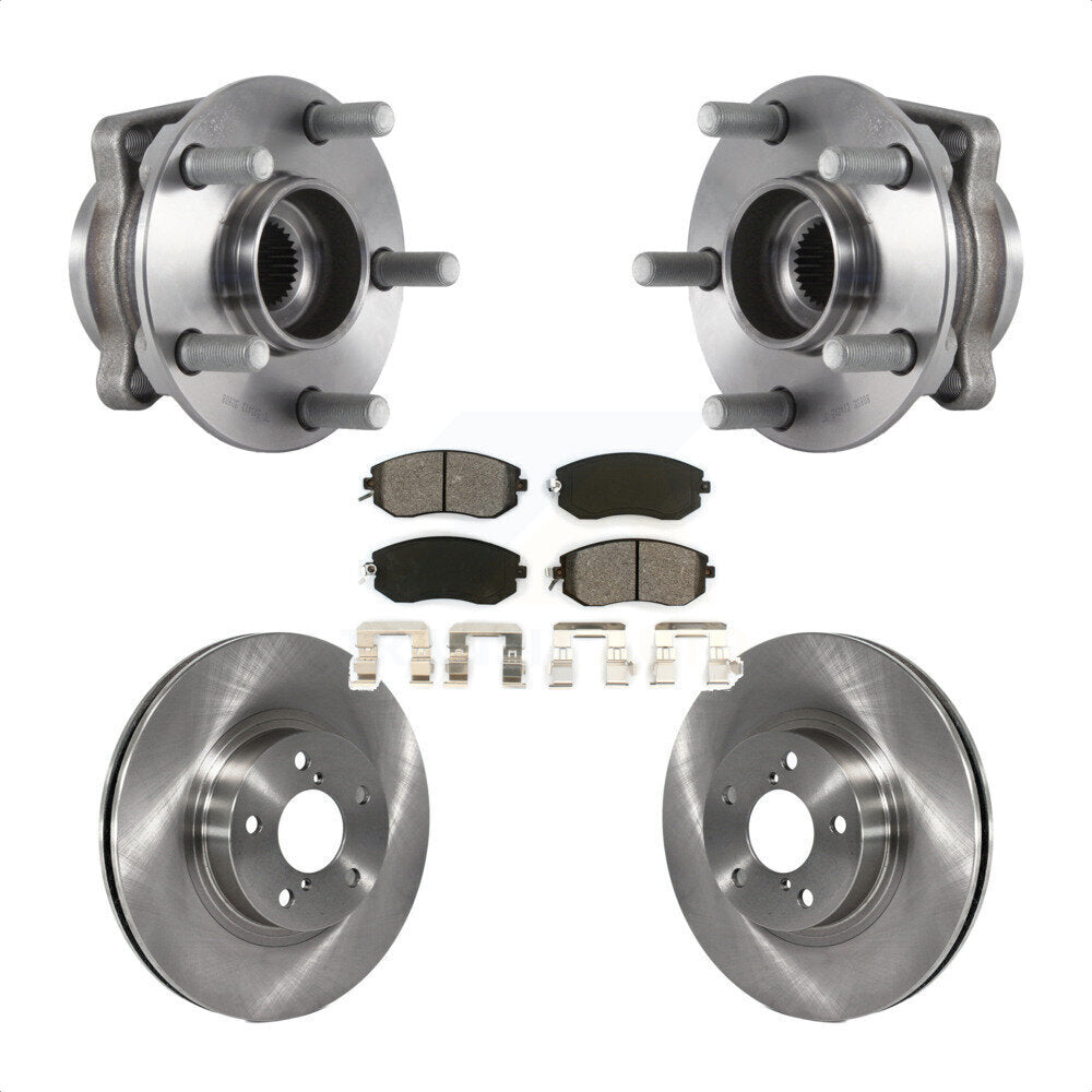 Hub Bearing Assembly Disc Brake Rotors And Pads Front Kit For Subaru Impreza