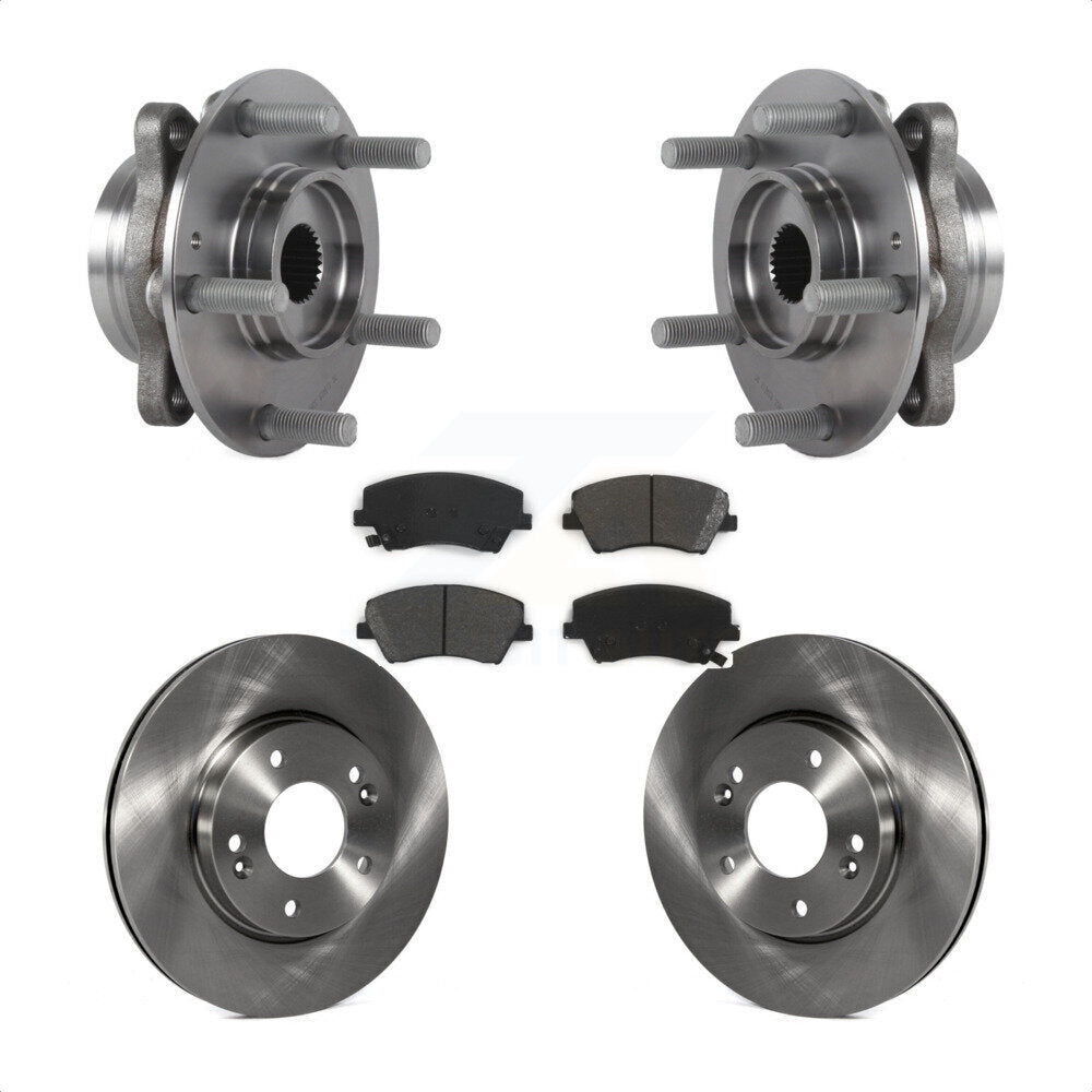 Hub Bearing Assembly Disc Brake Rotors And Pads Front Kit For Hyundai Elantra