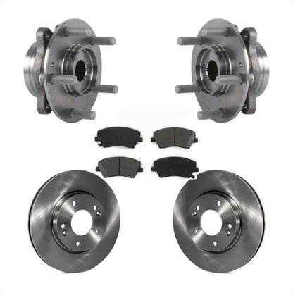 Hub Bearing Assembly Disc Brake Rotors And Pads Front Kit For Hyundai Elantra