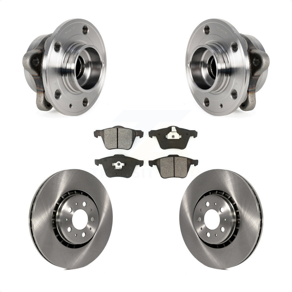 Hub Bearing Assembly Disc Brake Rotors And Pads Front Kit For Volvo XC90