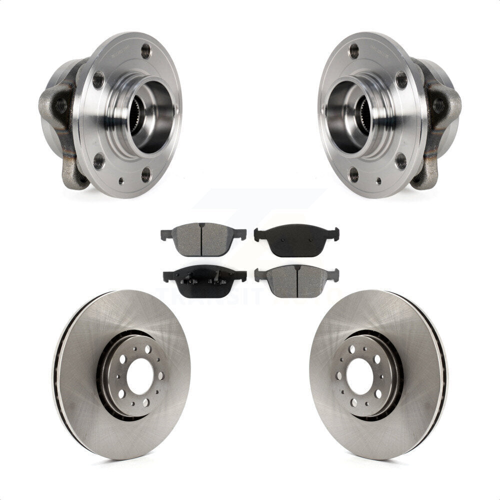 Hub Bearing Assembly Disc Brake Rotors And Pads Front Kit For Volvo XC90