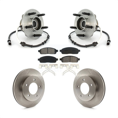 Hub Bearing Brake Rotor & Pad Front Kit For 2004 Ford F-150 4WD with 4-Wheel ABS