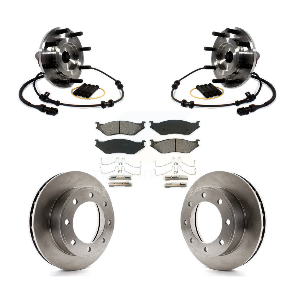 Hub Bearing Brake Rotor Pad Front Kit For 1999 Ford F-450 Super Duty F-550 4 X 2