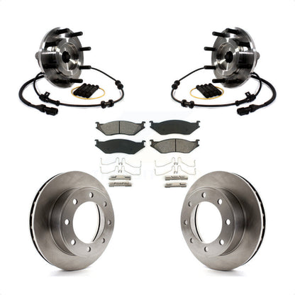 Hub Bearing Brake Rotor Pad Front Kit For 1999 Ford F-450 Super Duty F-550 4 X 2