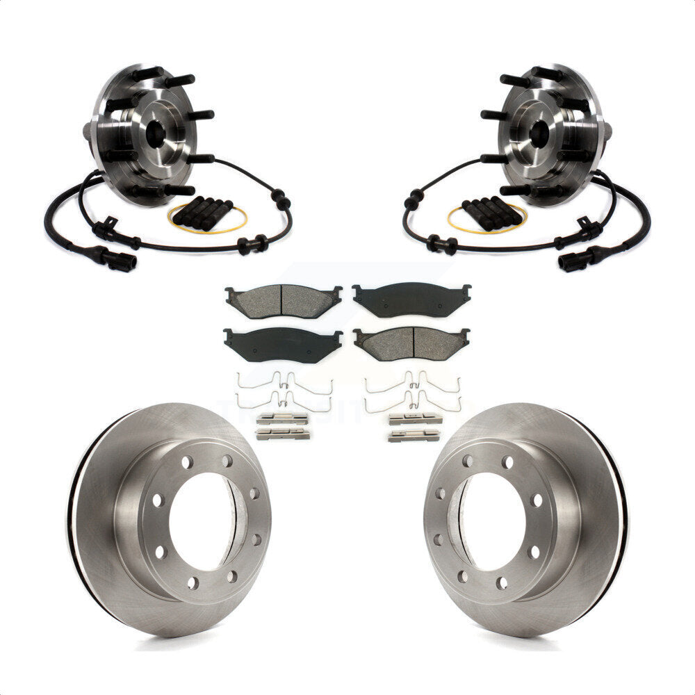 Hub Bearing Disc Brake Rotor Pad Front Kit For Ford F-450 Super Duty F-550 4 X 2
