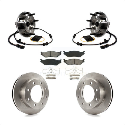 Hub Bearing Disc Brake Rotor Pad Front Kit For Ford F-450 Super Duty F-550 4 X 2