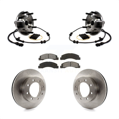 Hub Bearing Assembly Brake Rotor And Pad Front Kit For Ford F-250 Super Duty RWD