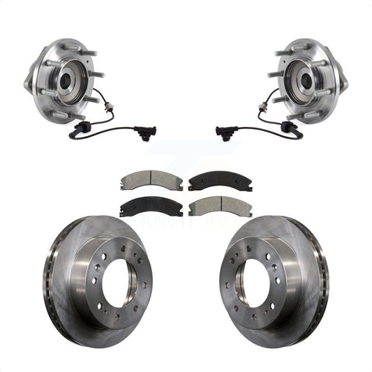 Hub Bearing Brake Rotor Pad Front Kit For GMC Sierra 3500 HD Chevrolet Silverado