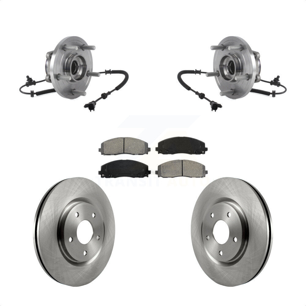 Hub Bearing Disc Brake Rotor & Pad Front Kit For Chrysler Pacifica Grand Caravan