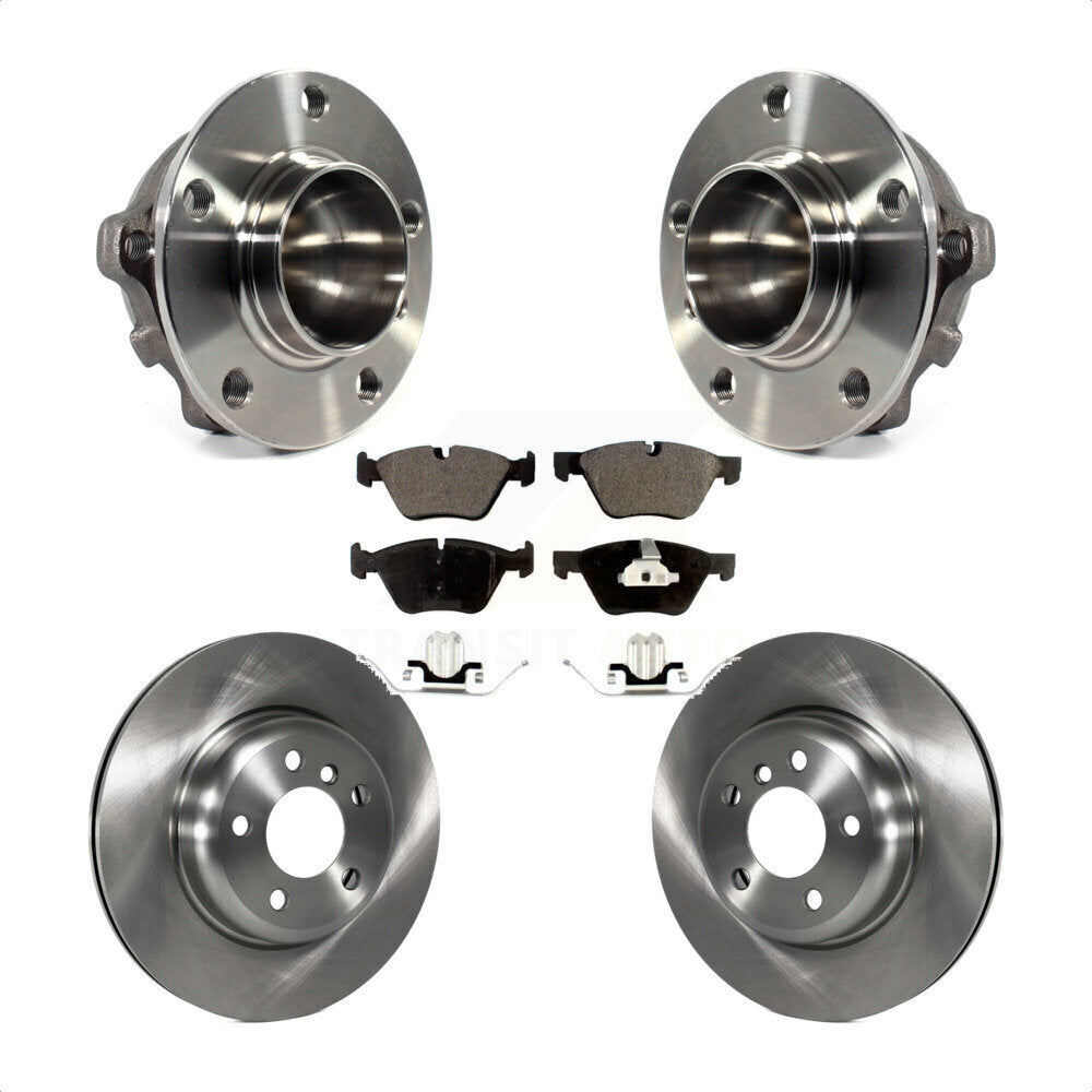 Hub Bearing Assembly Disc Brake Rotors And Ceramic Pads Front Kit For BMW 528i