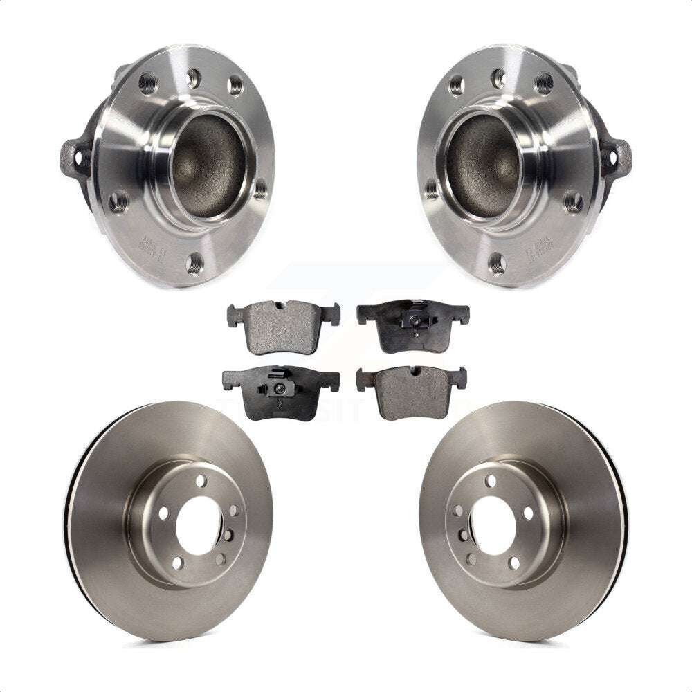 Hub Bearing Assembly Disc Brake Rotors And Ceramic Pads Front Kit For BMW 335i