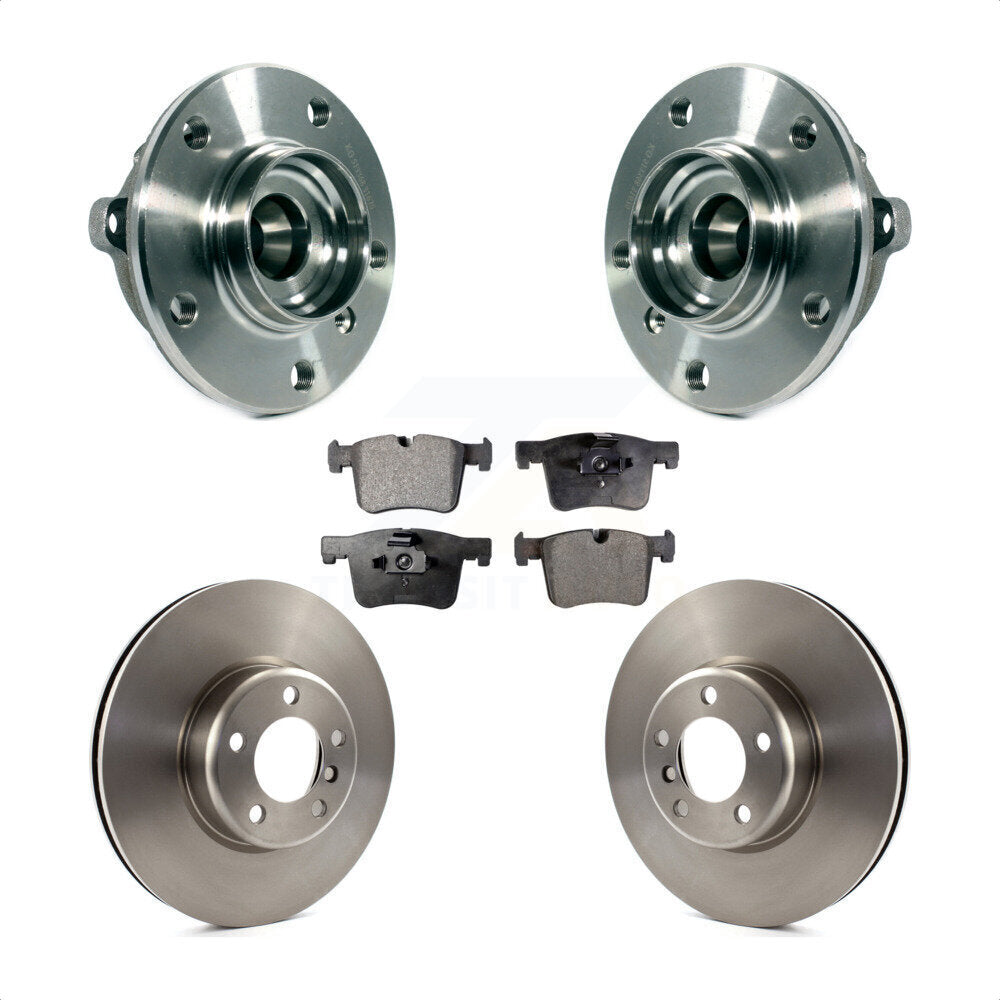 Hub Bearing Assembly Disc Brake Rotors And Pads Front Kit For BMW 335i xDrive GT