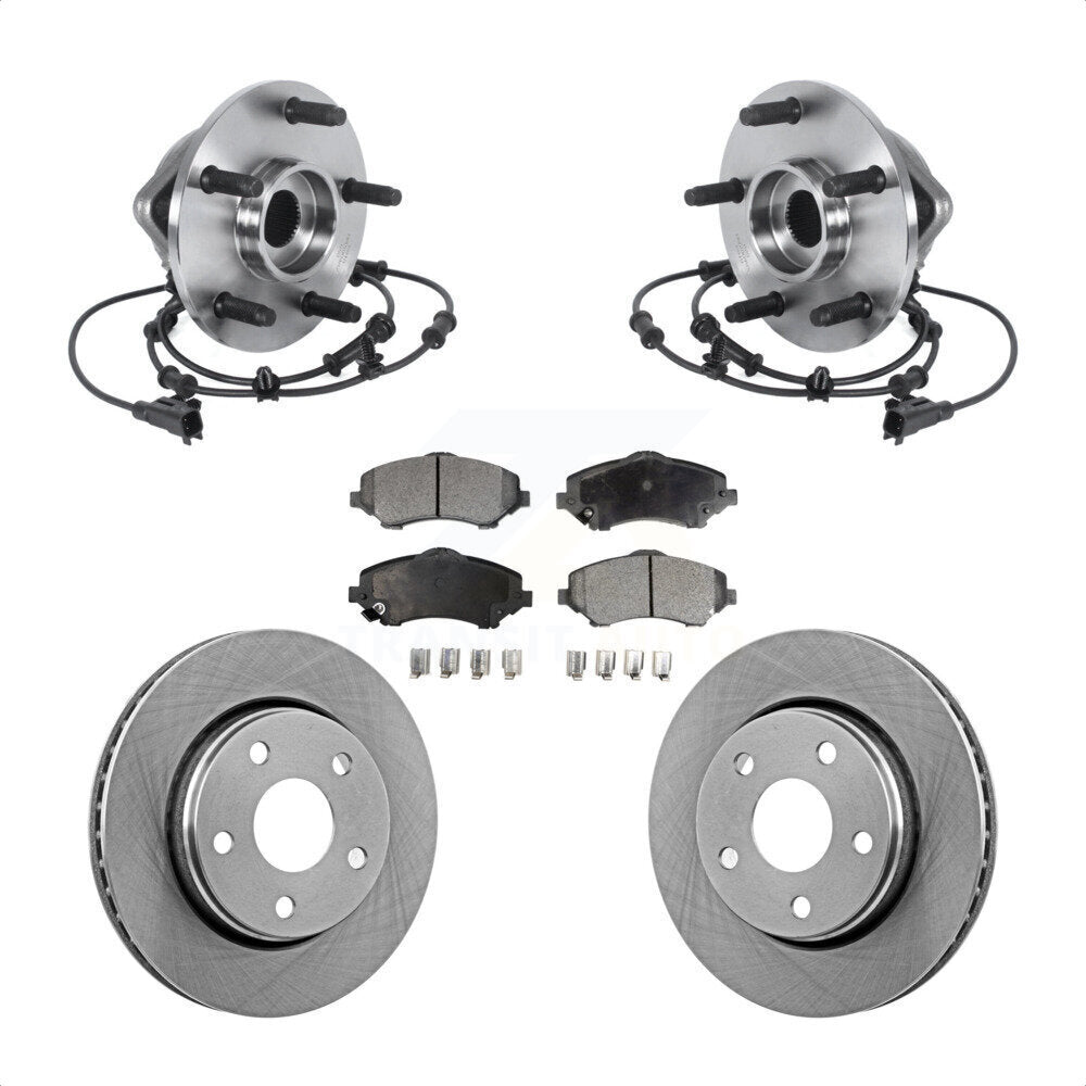 Hub Bearing Assembly Disc Brake Rotors And Pads Front Kit For Jeep Wrangler