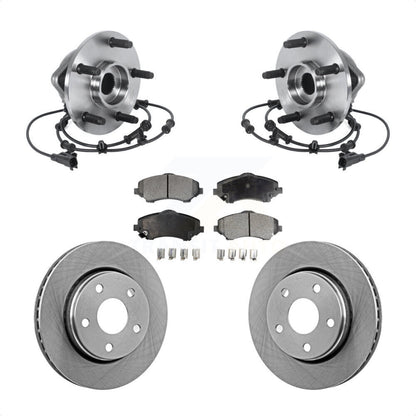 Hub Bearing Assembly Disc Brake Rotors And Pads Front Kit For Jeep Wrangler